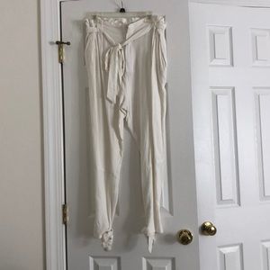 Fashion nova linen pants-white